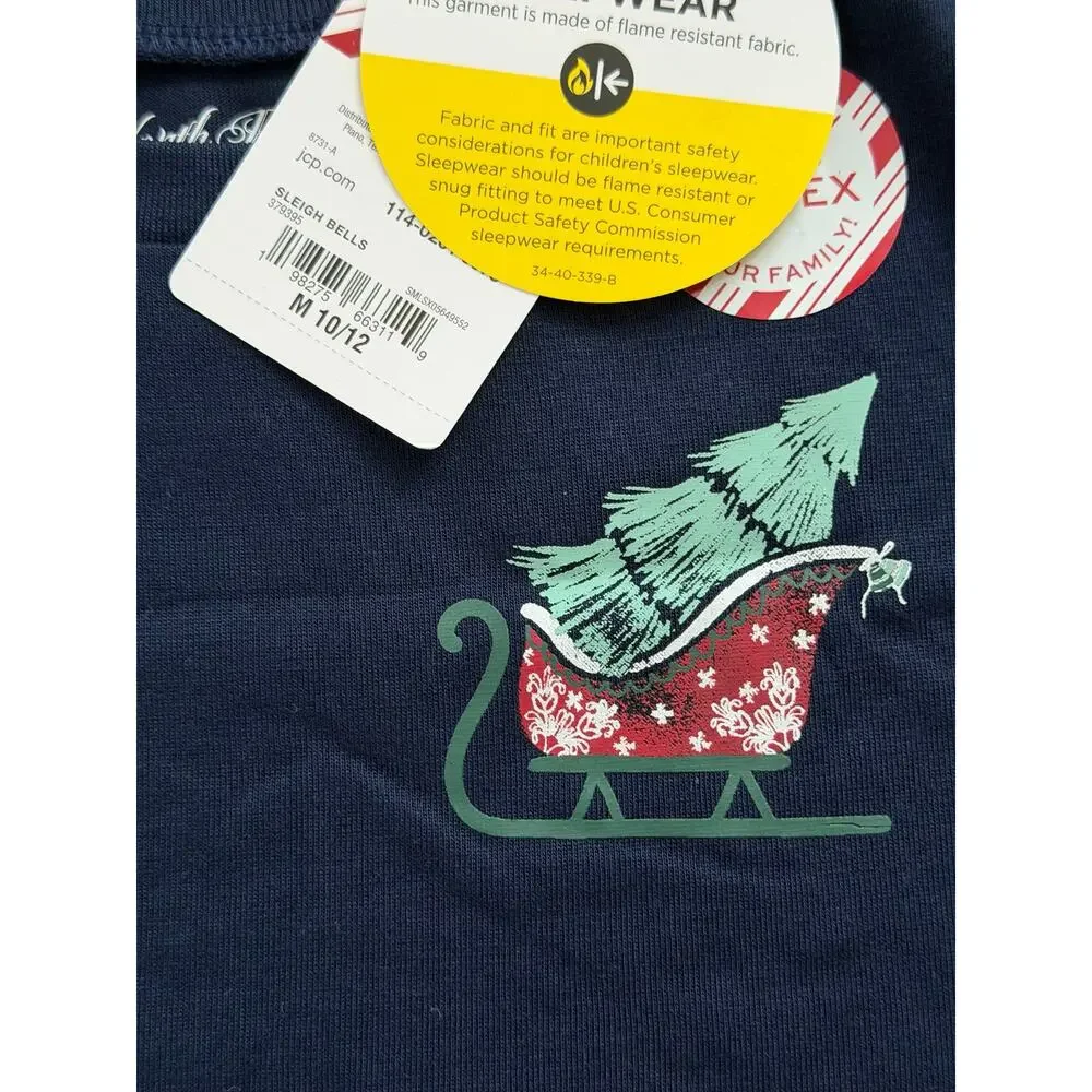 NEW! M 10/12 North Pole Trading Co. Unisex Kids' Navy Holiday T-shirt